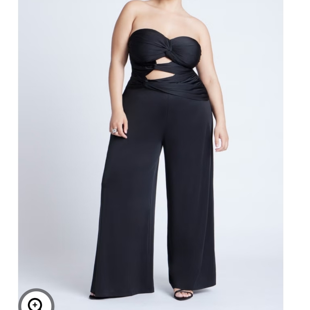 Eloquii Elegant Black Strapless Jumpsuit